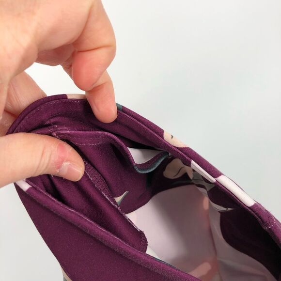 Athleta Floral Elation 7/8 Tight Athletic Leggings Womens Small Wine Purple Red - Picture 9 of 16